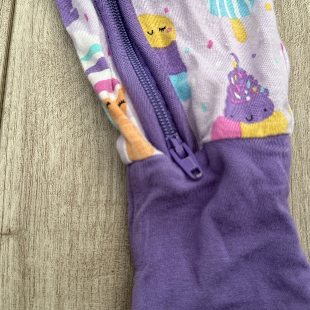 Little Sleepies Wilderberry Sundae Ice Cream Footie Pajamas 6-12 Months - Picture 6 of 8